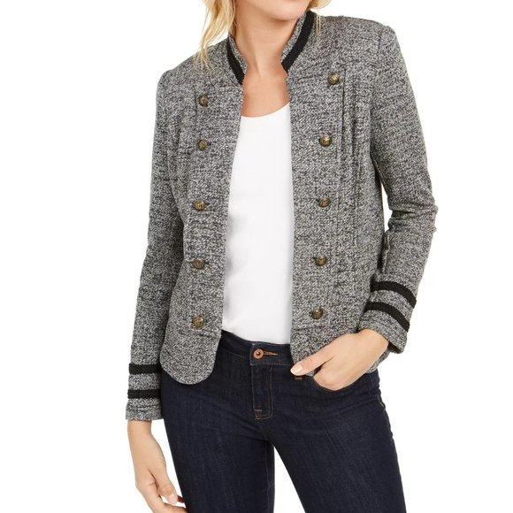 TOMMY HILFIGER Military Band Jacket in Black Multi - NWT - Picture 1 of 4